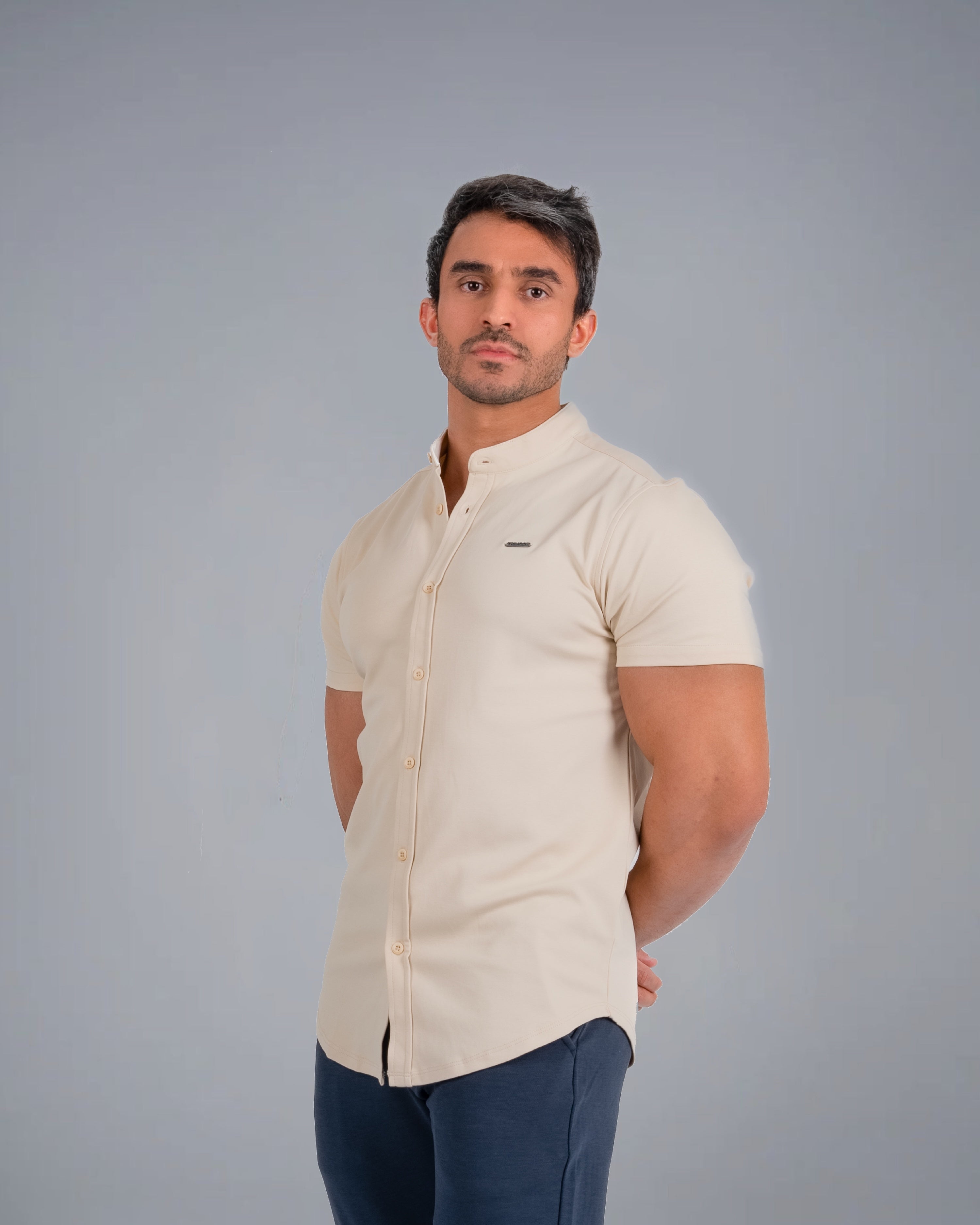 Tri-Frost Button Shirt - Ivory - S - TRIMODE