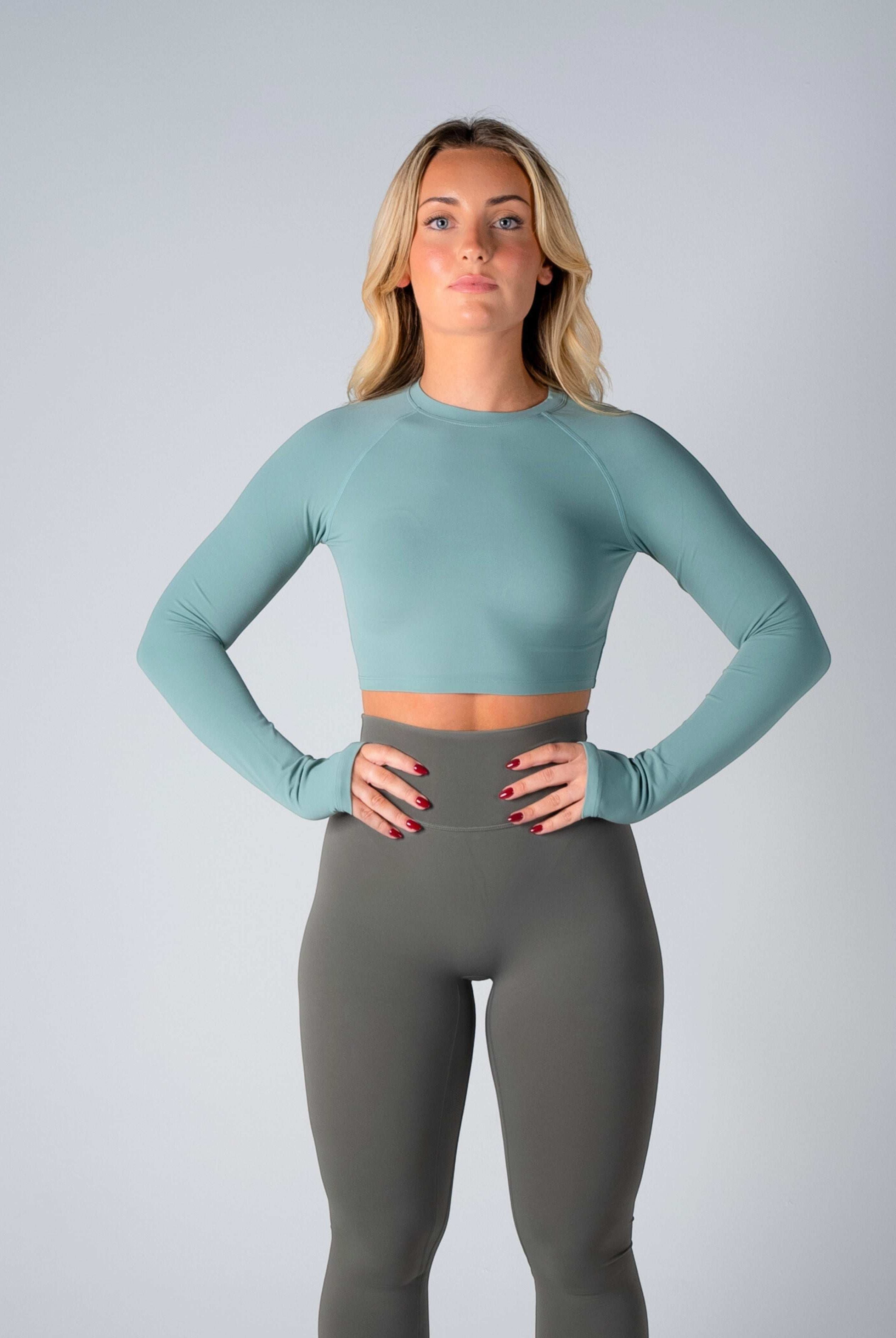 Tri-Active Crop Long Sleeve - Aquamist - XS - TRIMODE