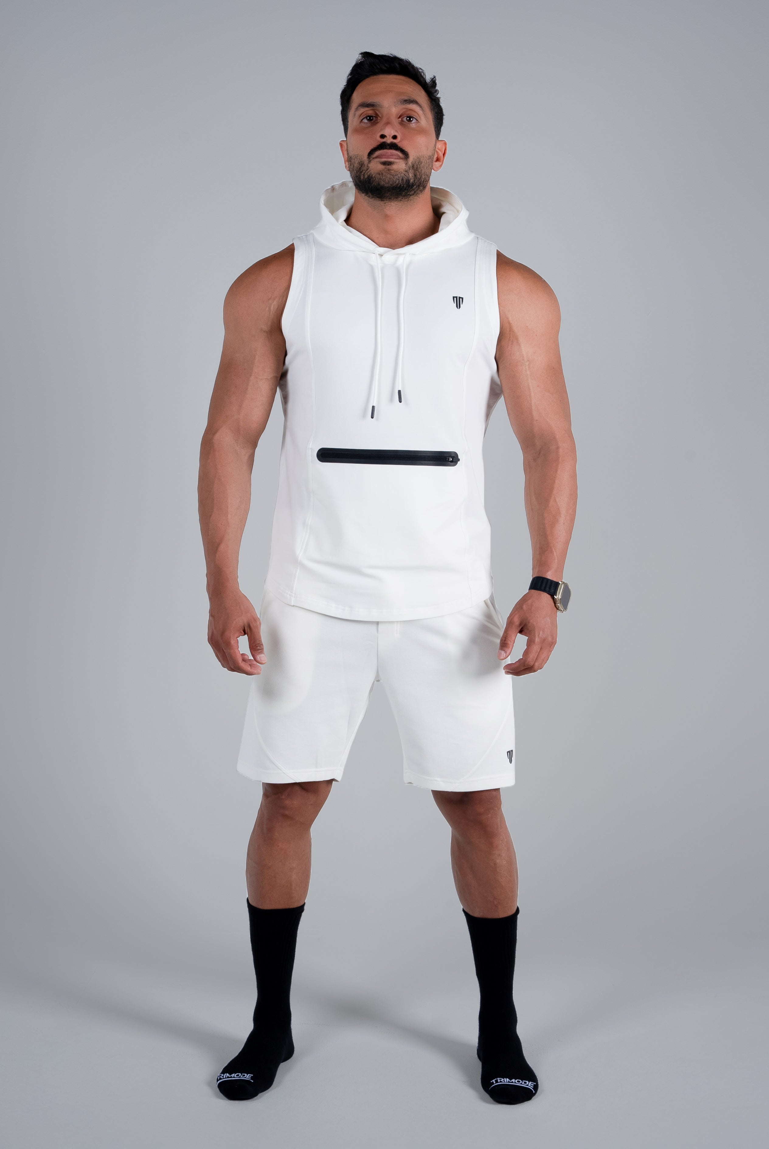 Tri-Flex Hood Tank - White - S - TRIMODE