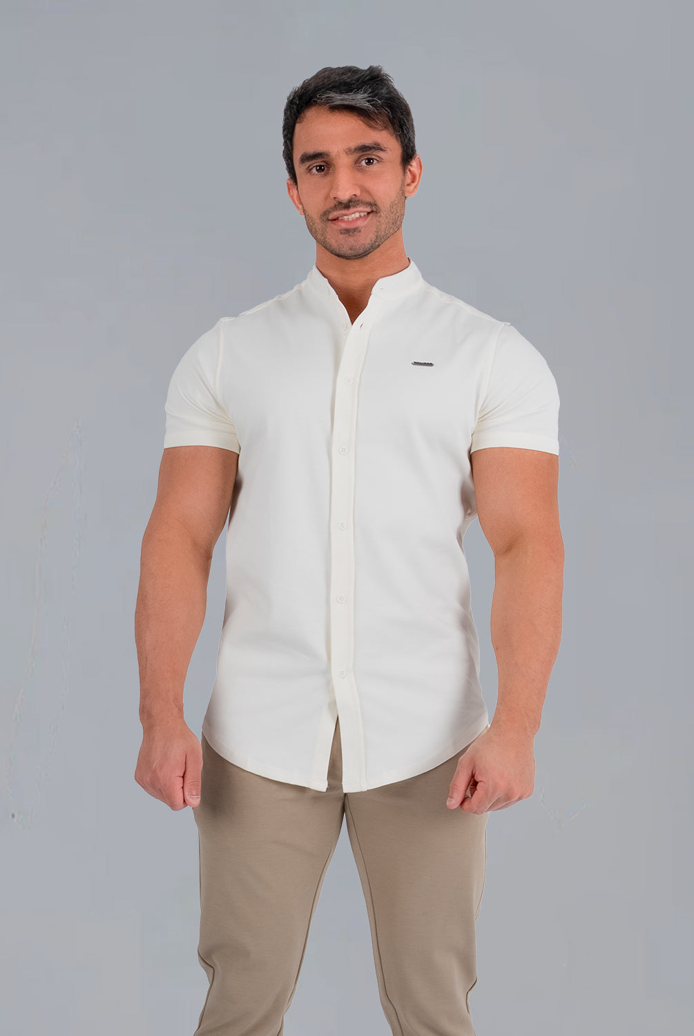 Tri-Frost Button Shirt - White Cream - S - TRIMODE