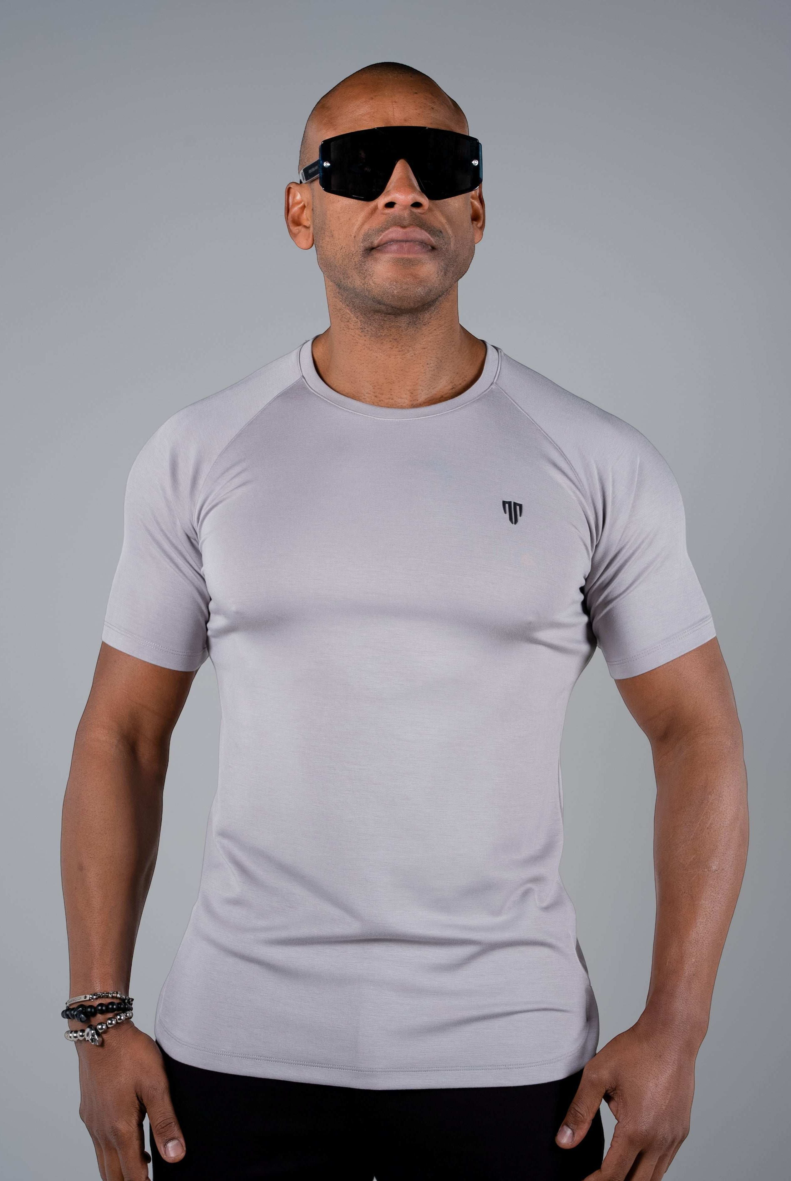Tri-Motion Curved T-Shirt - Cloudy Grey - S - TRIMODE
