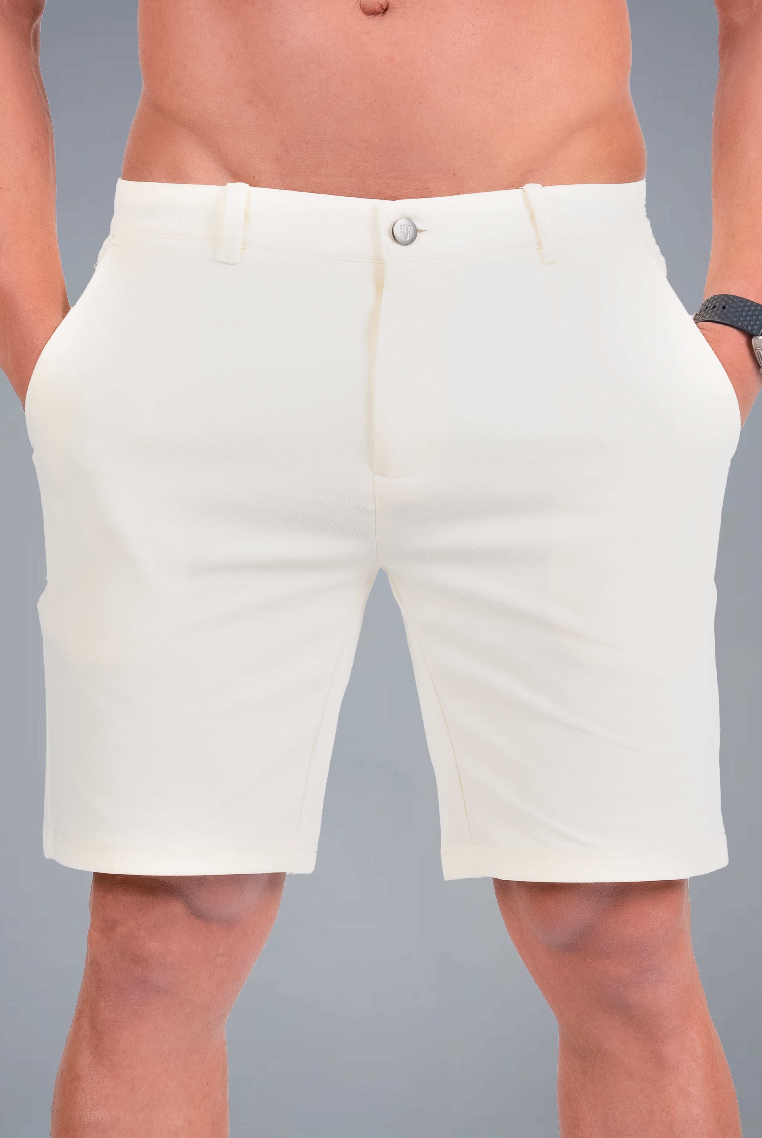 Tri-Lux Zipper Shorts - Ivory - S - TRIMODE