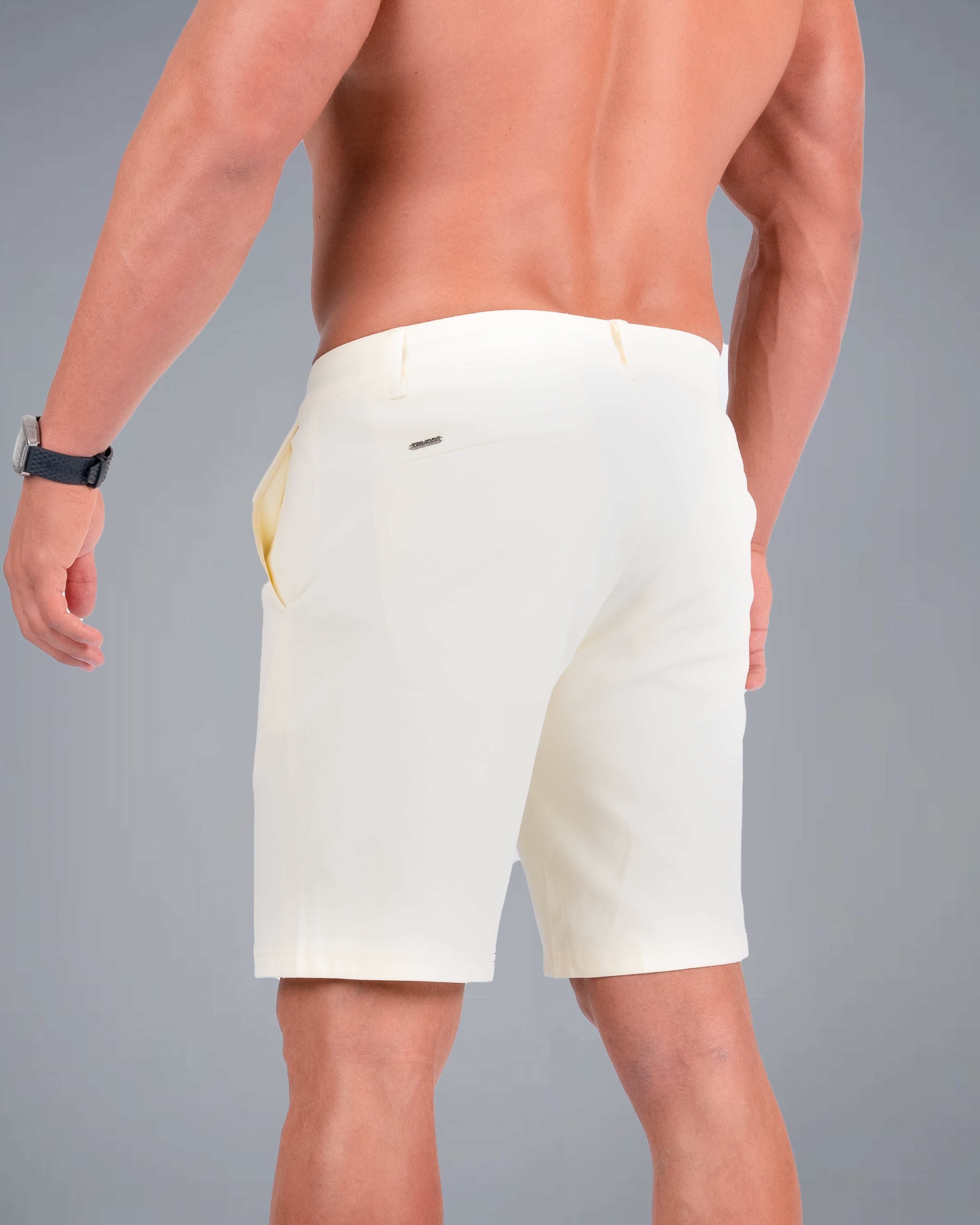 Tri-Lux Zipper Shorts - Ivory - S - TRIMODE