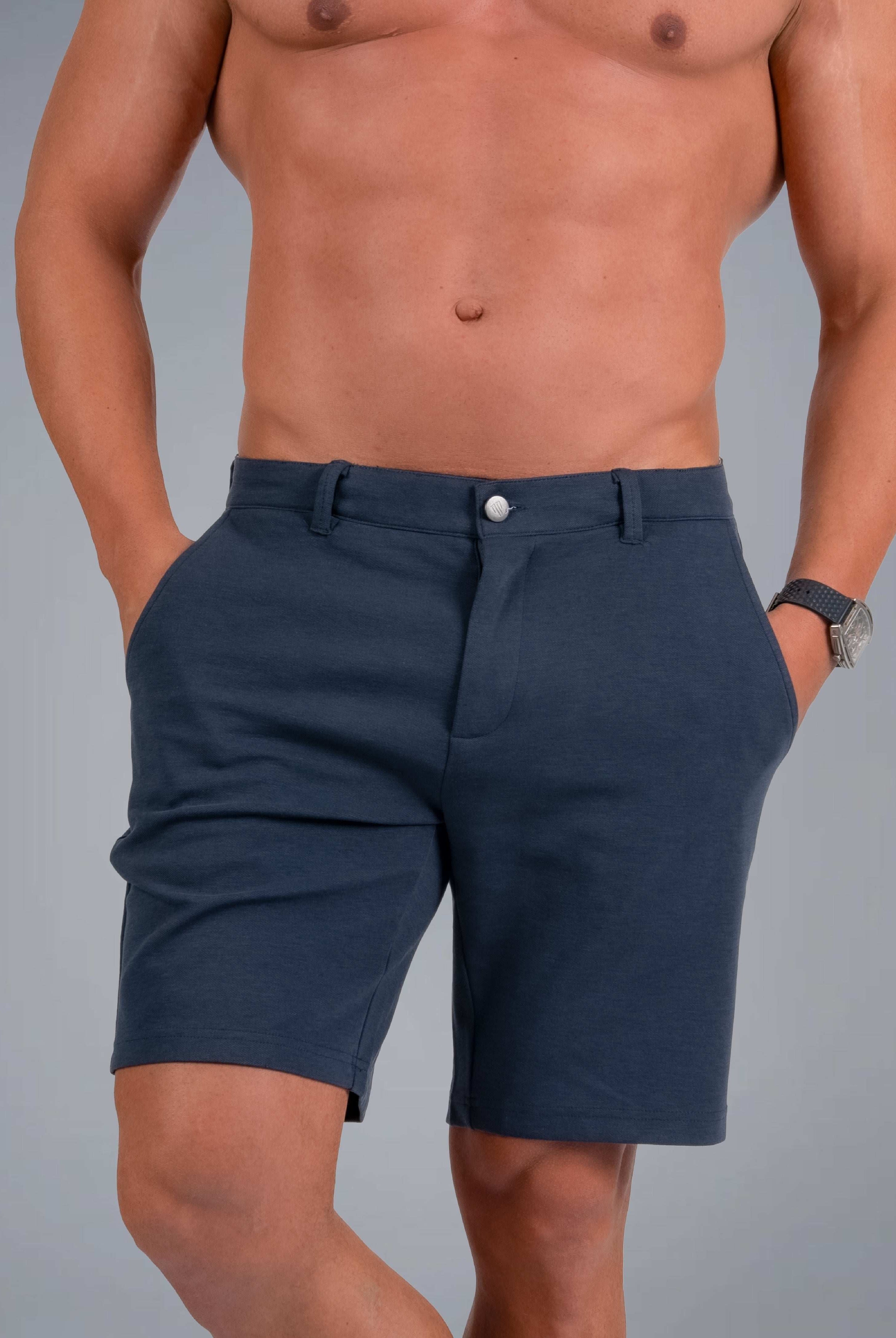 Tri-Lux Zipper Shorts - Charcoal Blue - S - TRIMODE