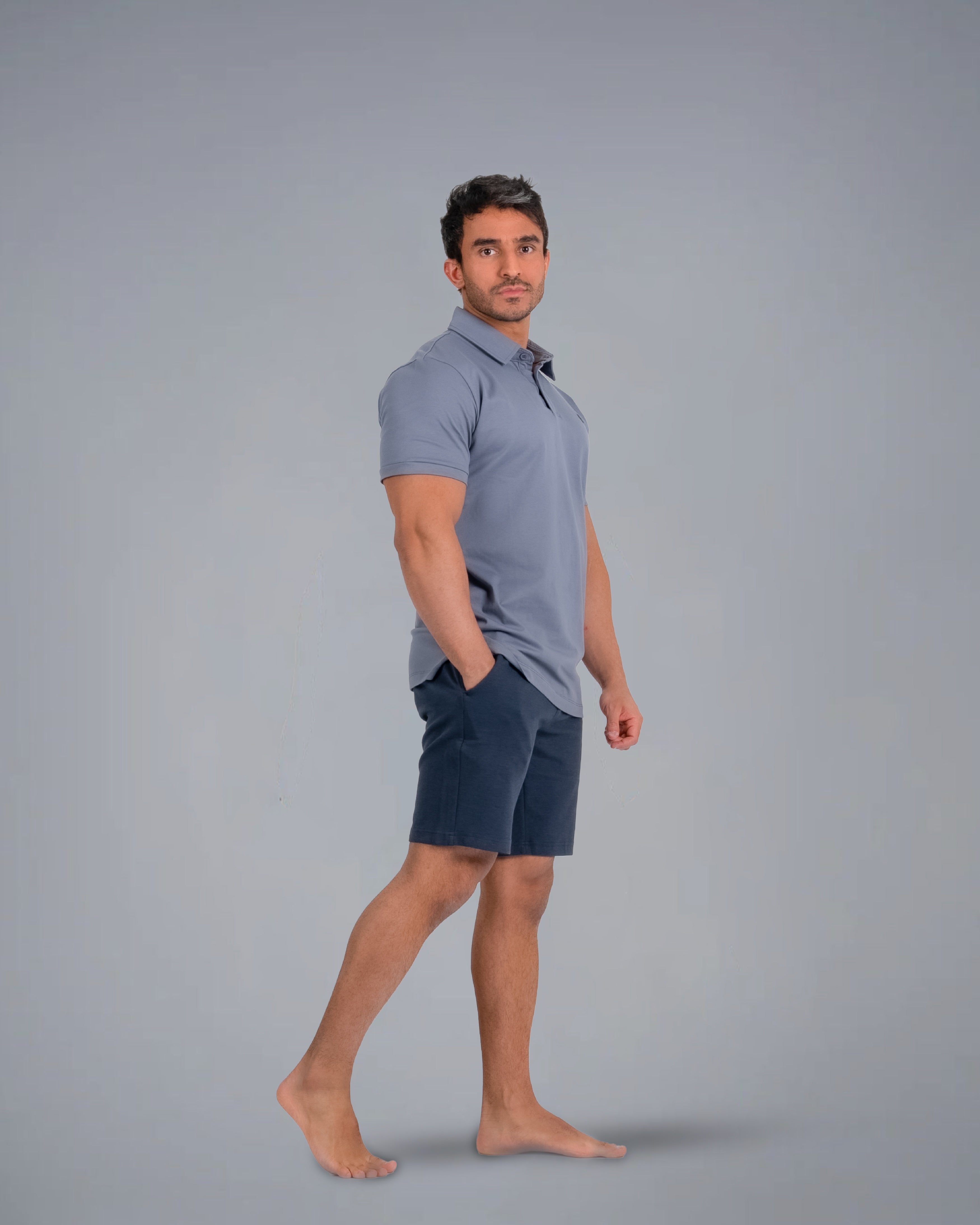 Tri-Lux Zipper Shorts - Charcoal Blue - S - TRIMODE