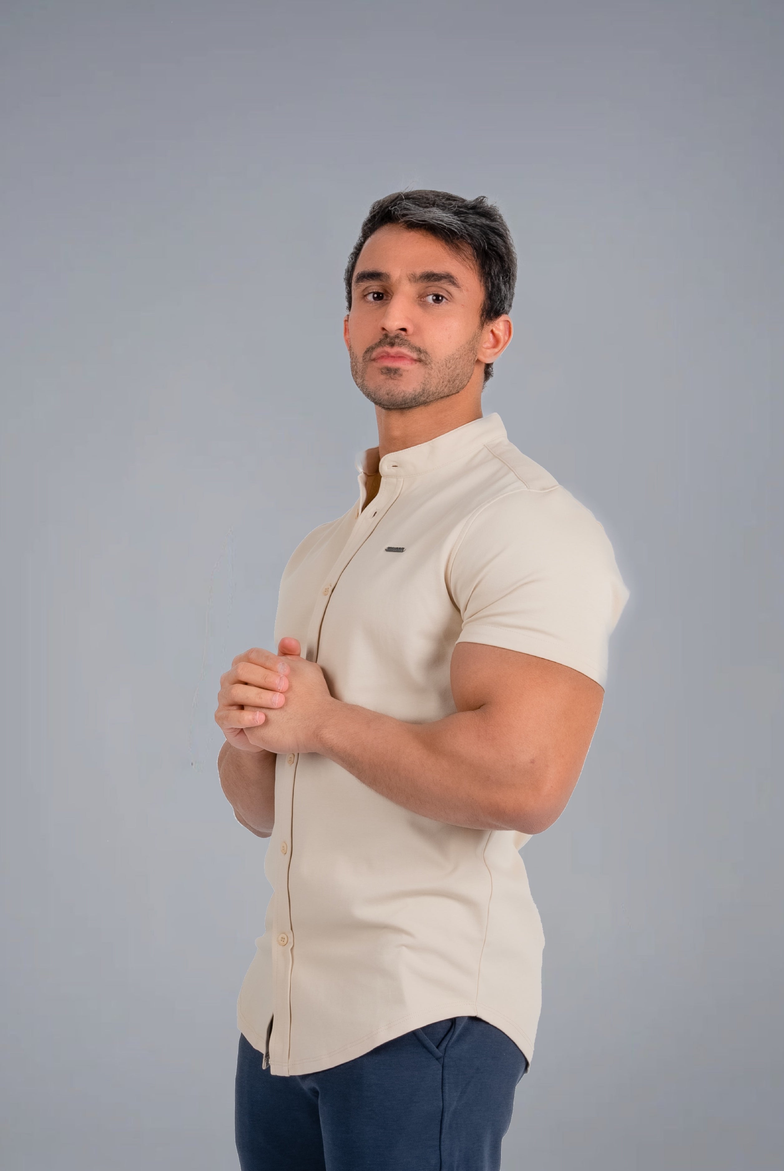 Tri-Frost Button Shirt - Ivory - S - TRIMODE
