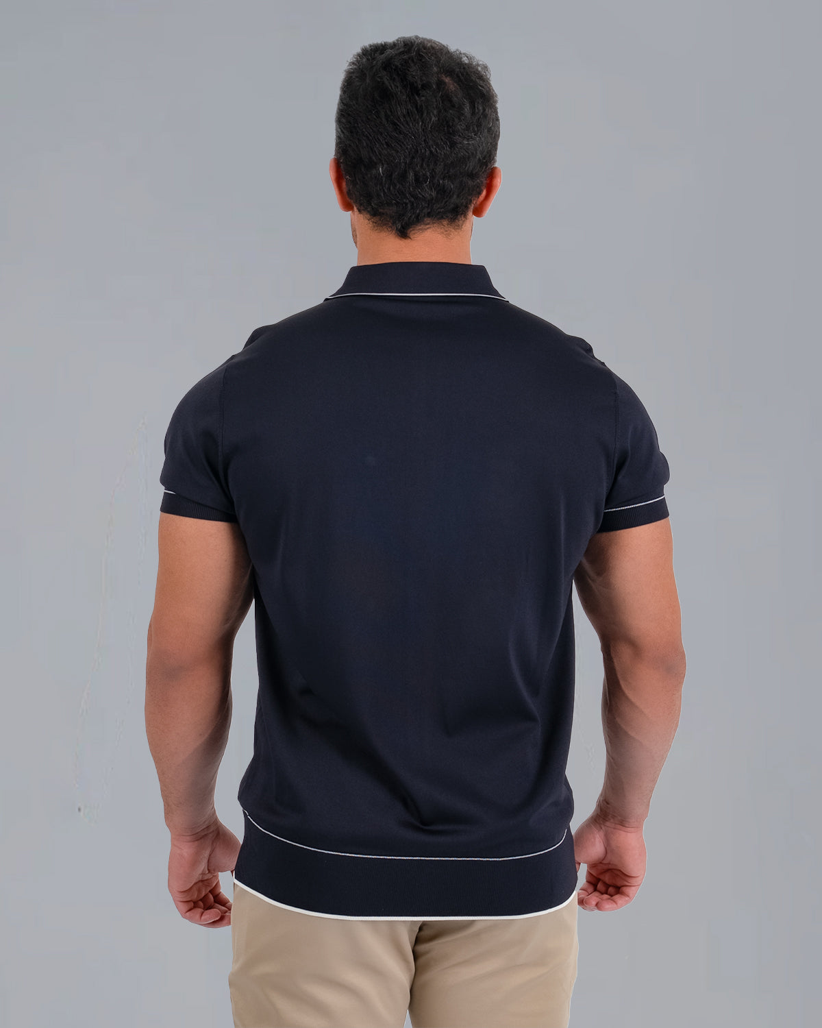 Tri-Knit Button Polo - Onyx Black - S - TRIMODE