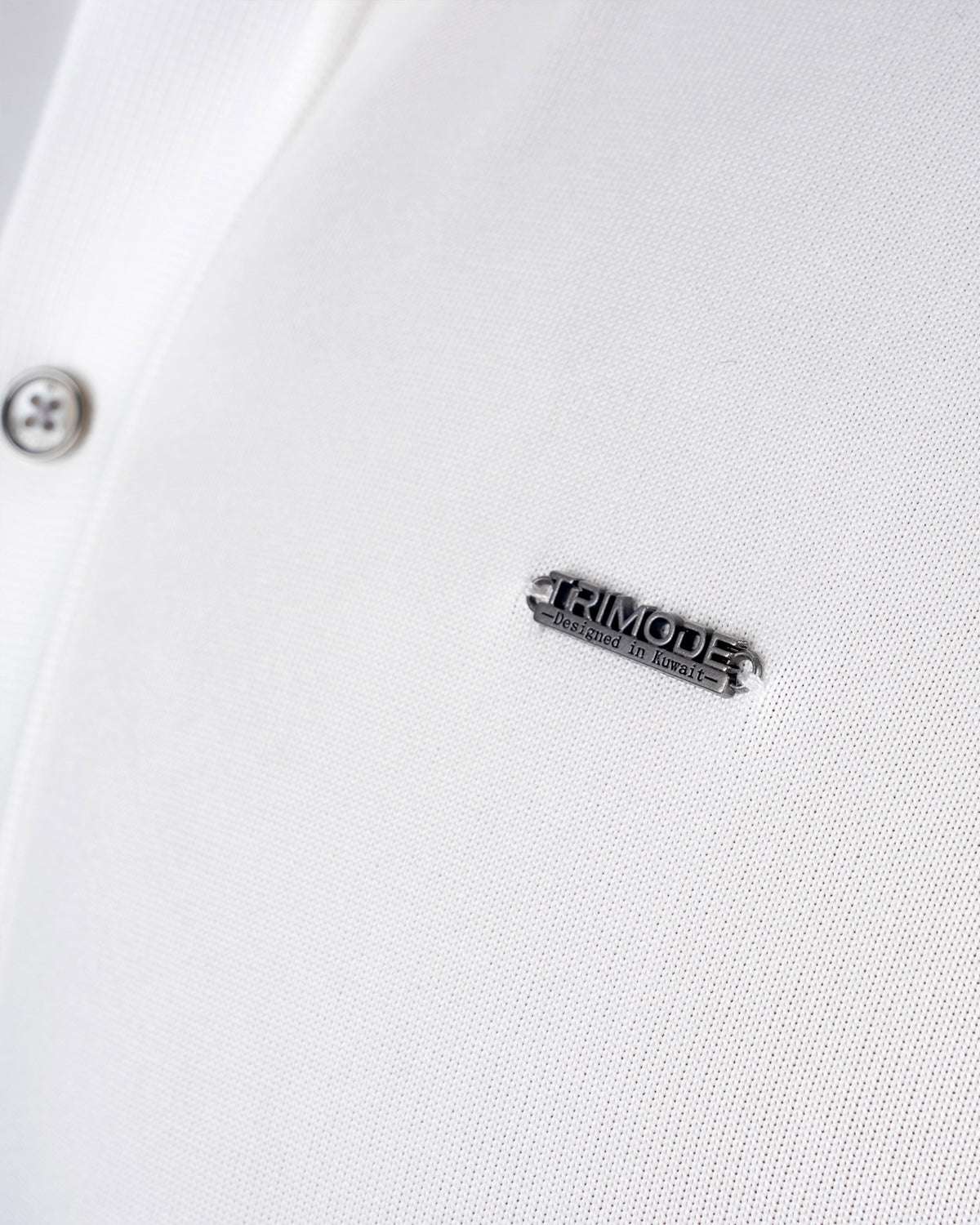 Tri-Knit Button Polo - Pearl White - S - TRIMODE