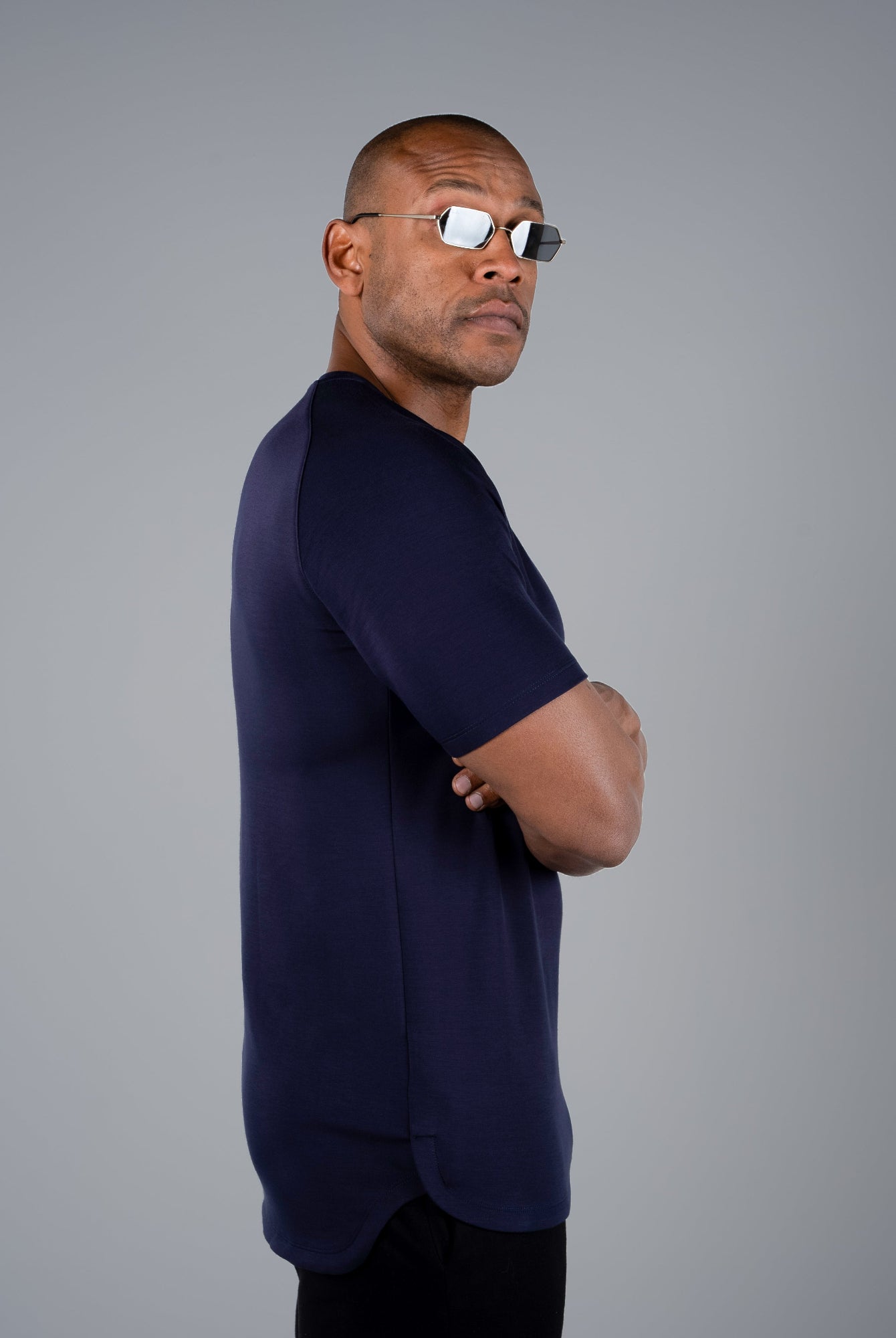 Tri-Motion Curved T-Shirt - Midnight Navy - S - TRIMODE