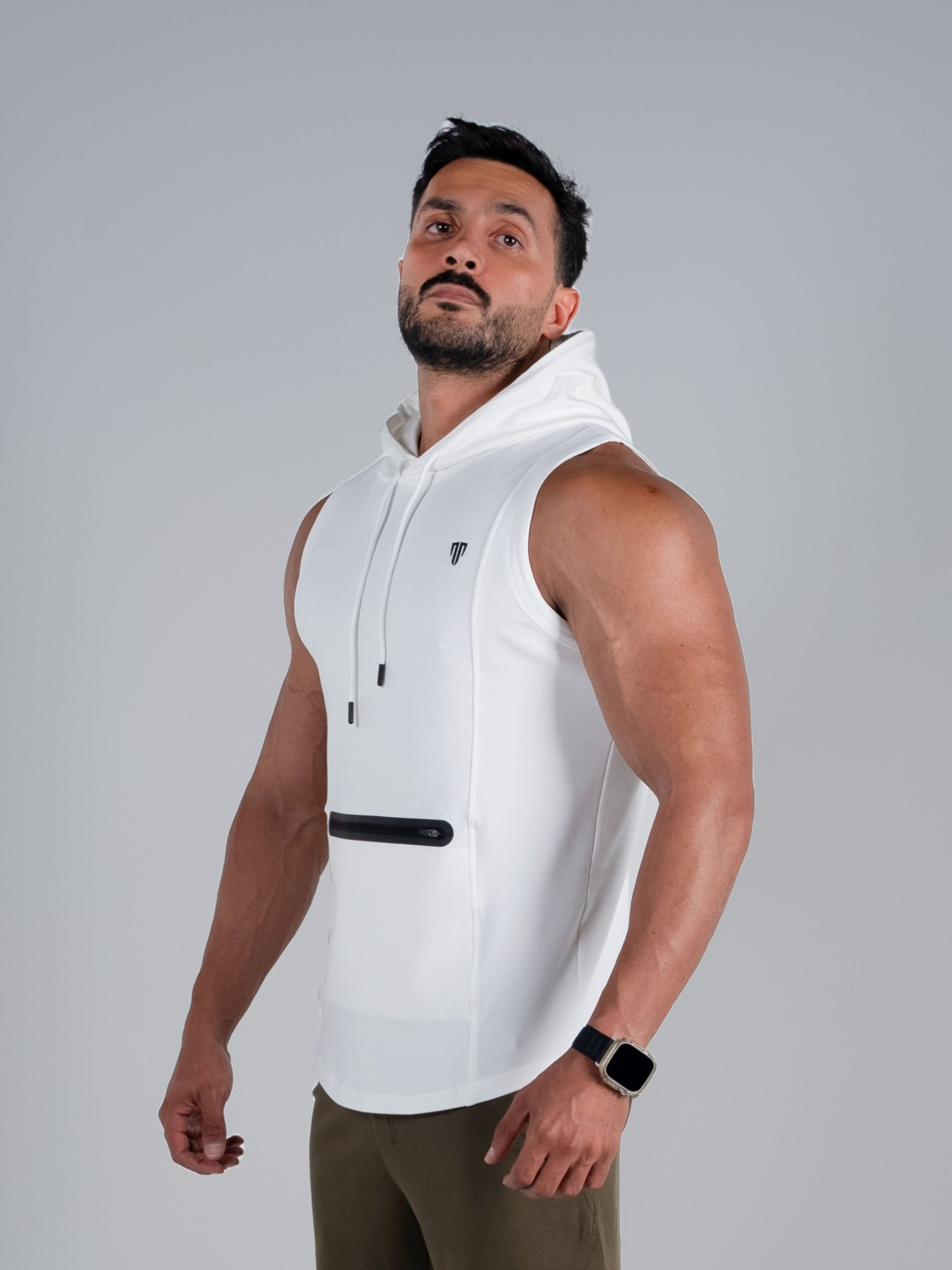 Tri-Flex Hood Tank - White - S - TRIMODE