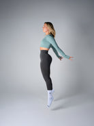 Tri-Active Crop Long Sleeve - Aquamist - TRIMODE