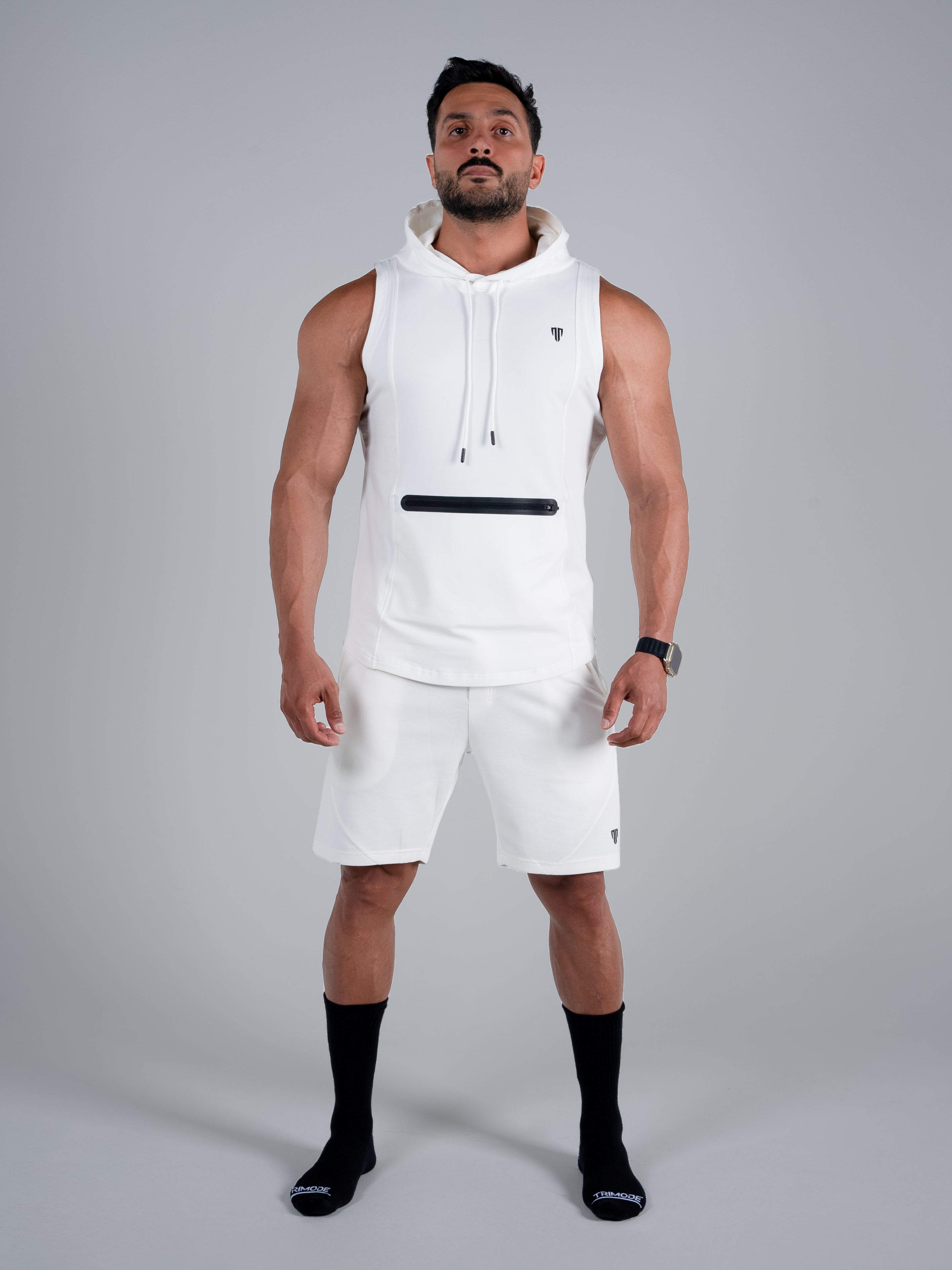 Tri-Flex Hood Tank - White - S - TRIMODE