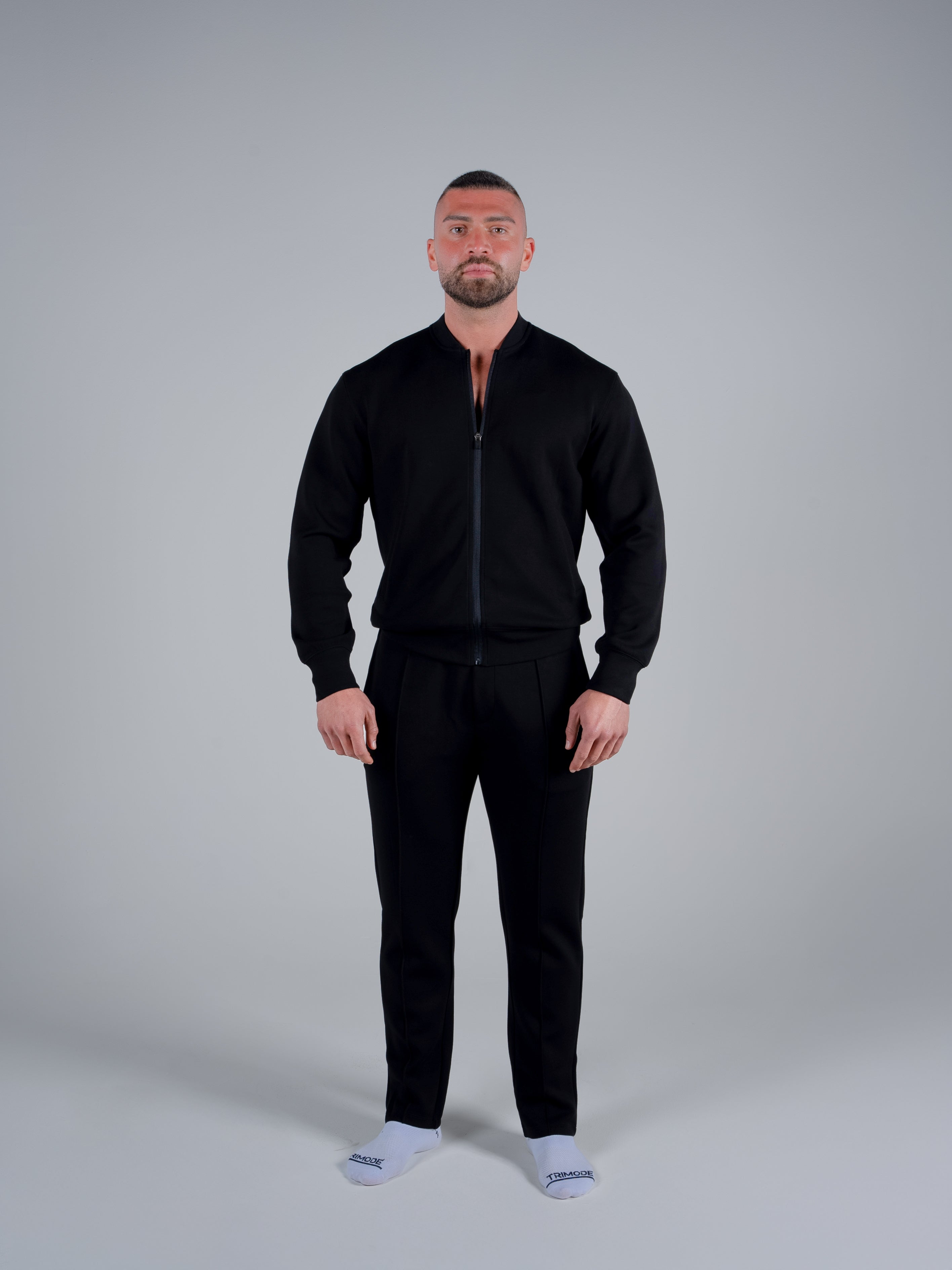 Tri-Motion Bomber Jacket- Black - TRIMODE