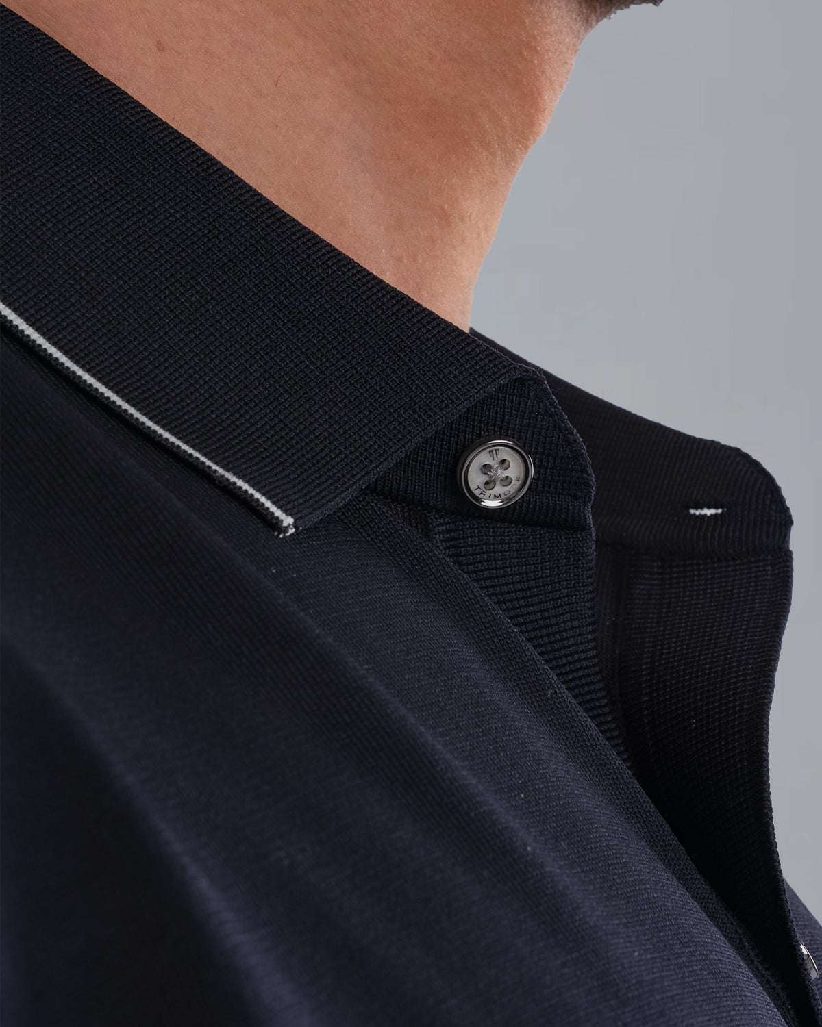 Tri-Knit Button Polo - Onyx Black - S - TRIMODE