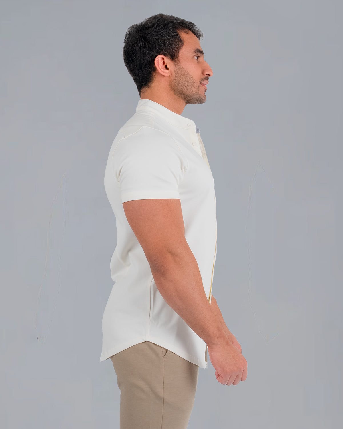 Tri-Frost Button Shirt - White Cream - S - TRIMODE