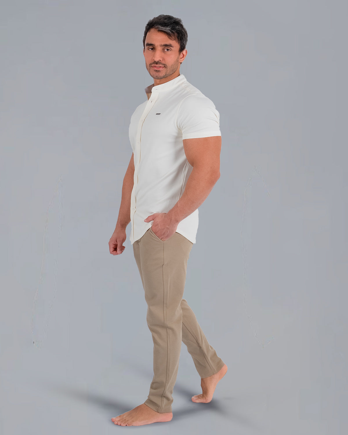 Tri-Frost Button Shirt - White Cream - S - TRIMODE