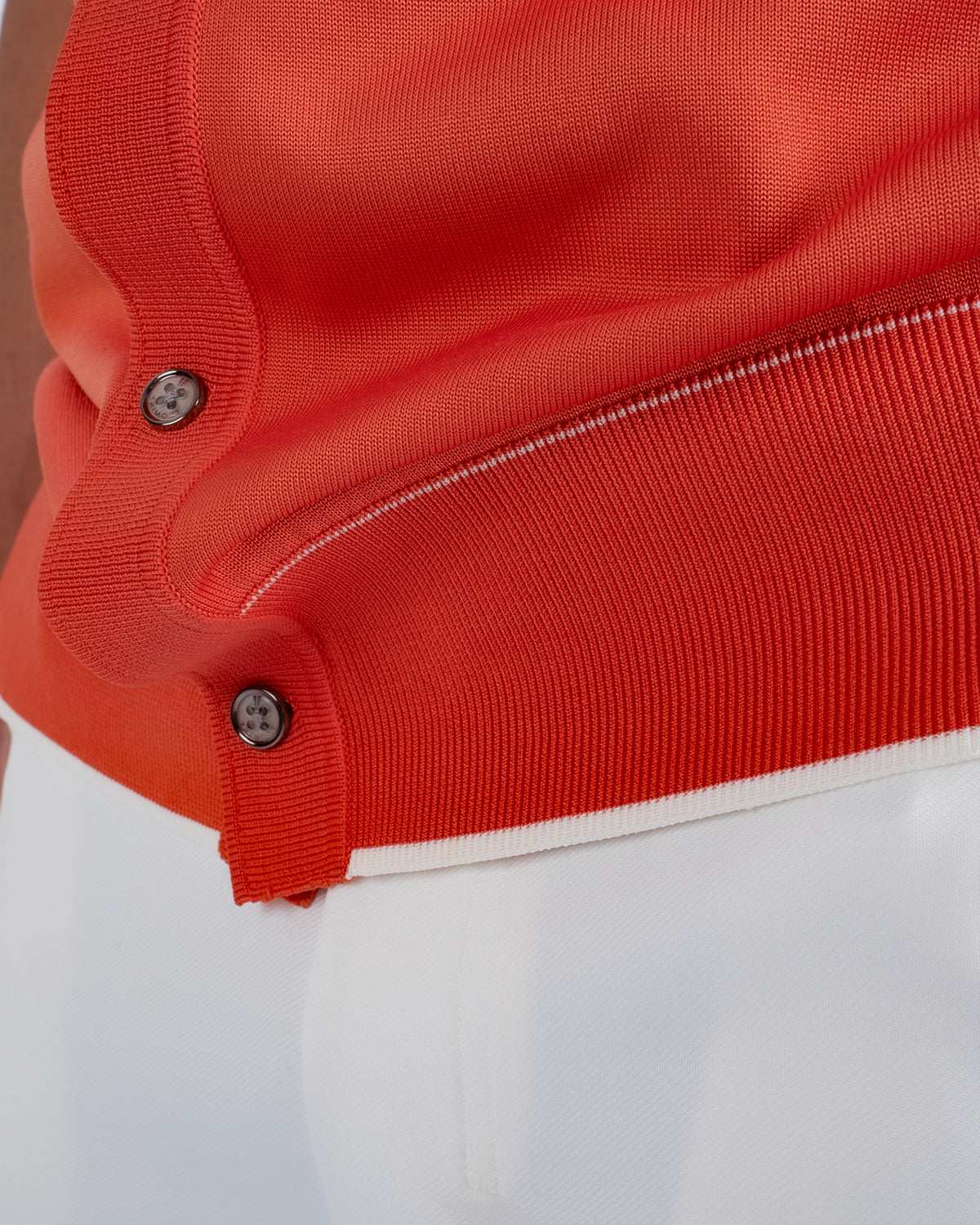 Tri-Knit Button Polo - Fire Orange - S - TRIMODE