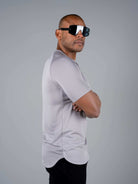 Tri-Motion Curved T-Shirt - Cloudy Grey - S - TRIMODE