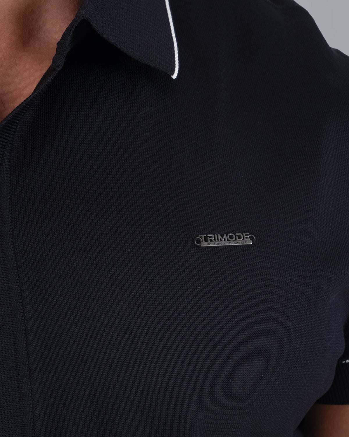 Tri-Knit Button Polo - Onyx Black - S - TRIMODE