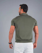 Tri-Knit Button Polo - Army Green - S - TRIMODE
