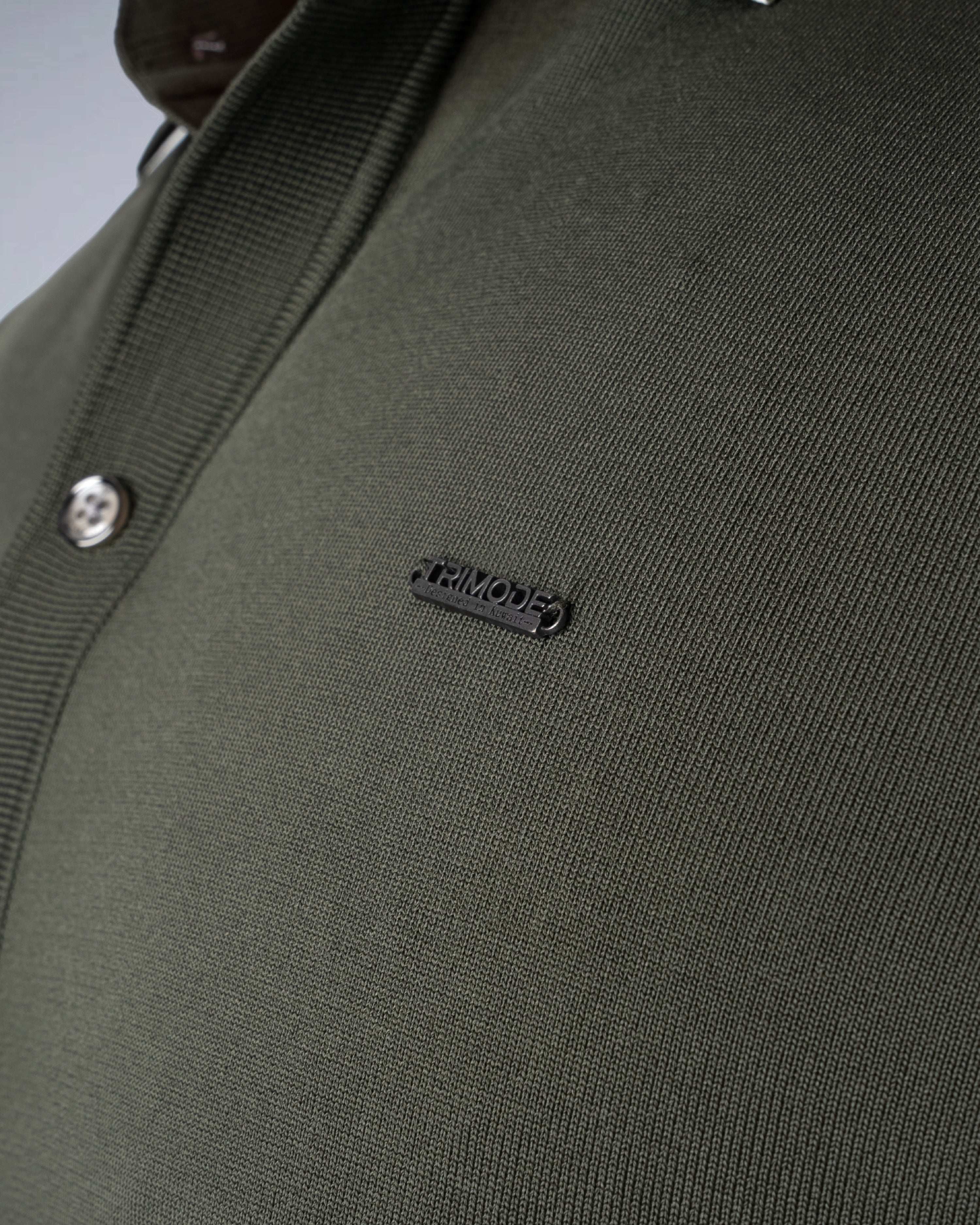 Tri-Knit Button Polo - Army Green - S - TRIMODE