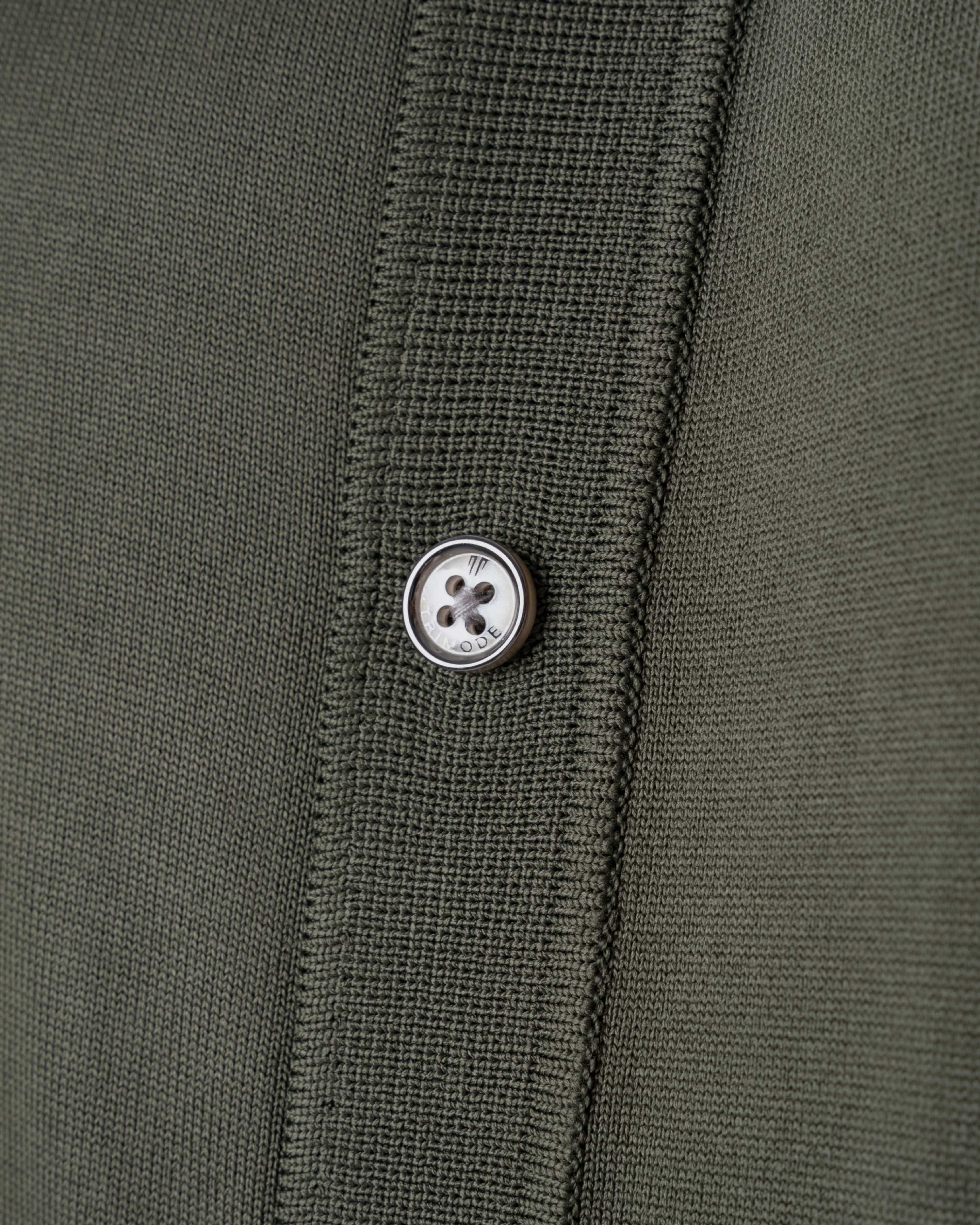 Tri-Knit Button Polo - Army Green - S - TRIMODE