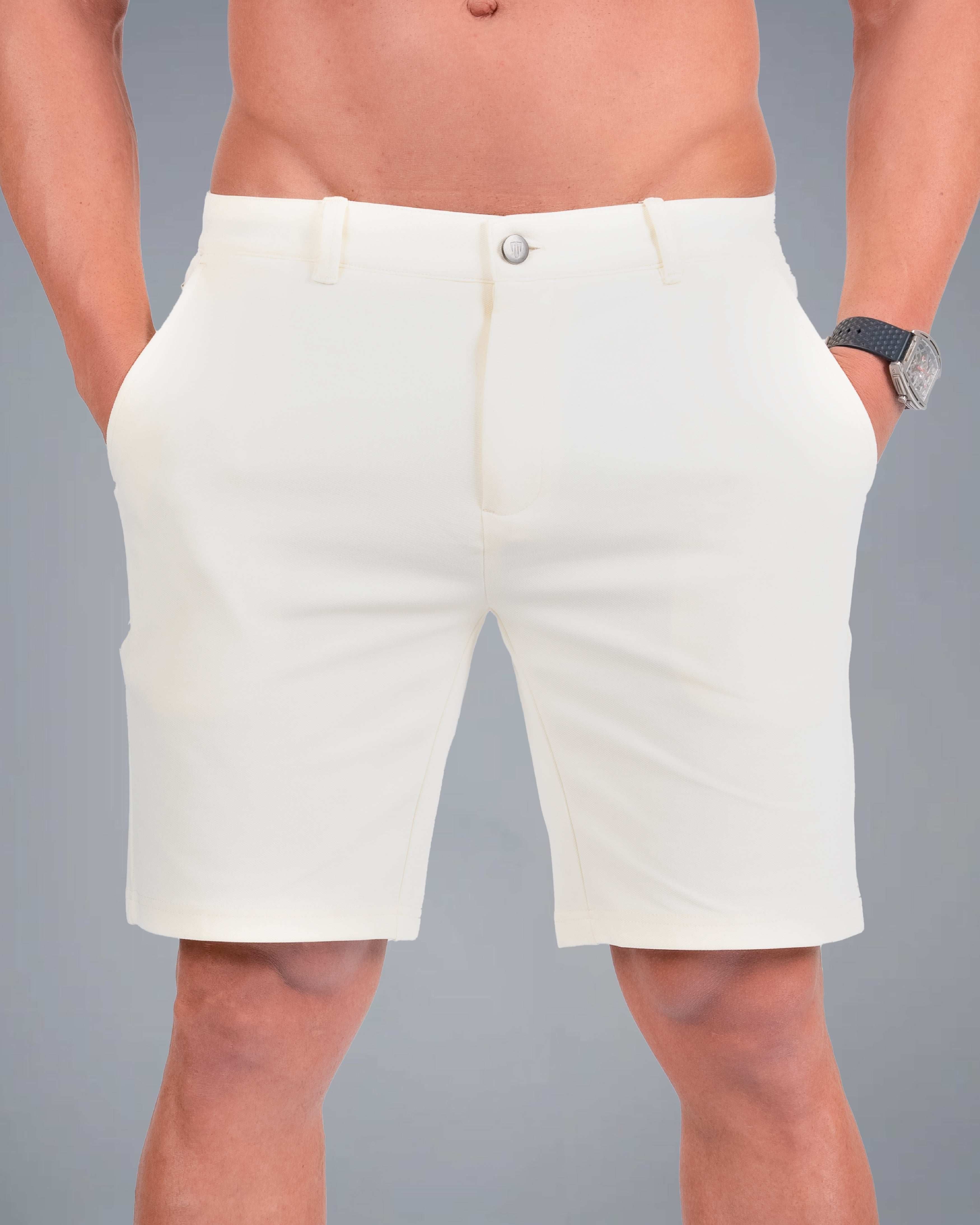 Tri-Lux Zipper Shorts - Ivory - S - TRIMODE
