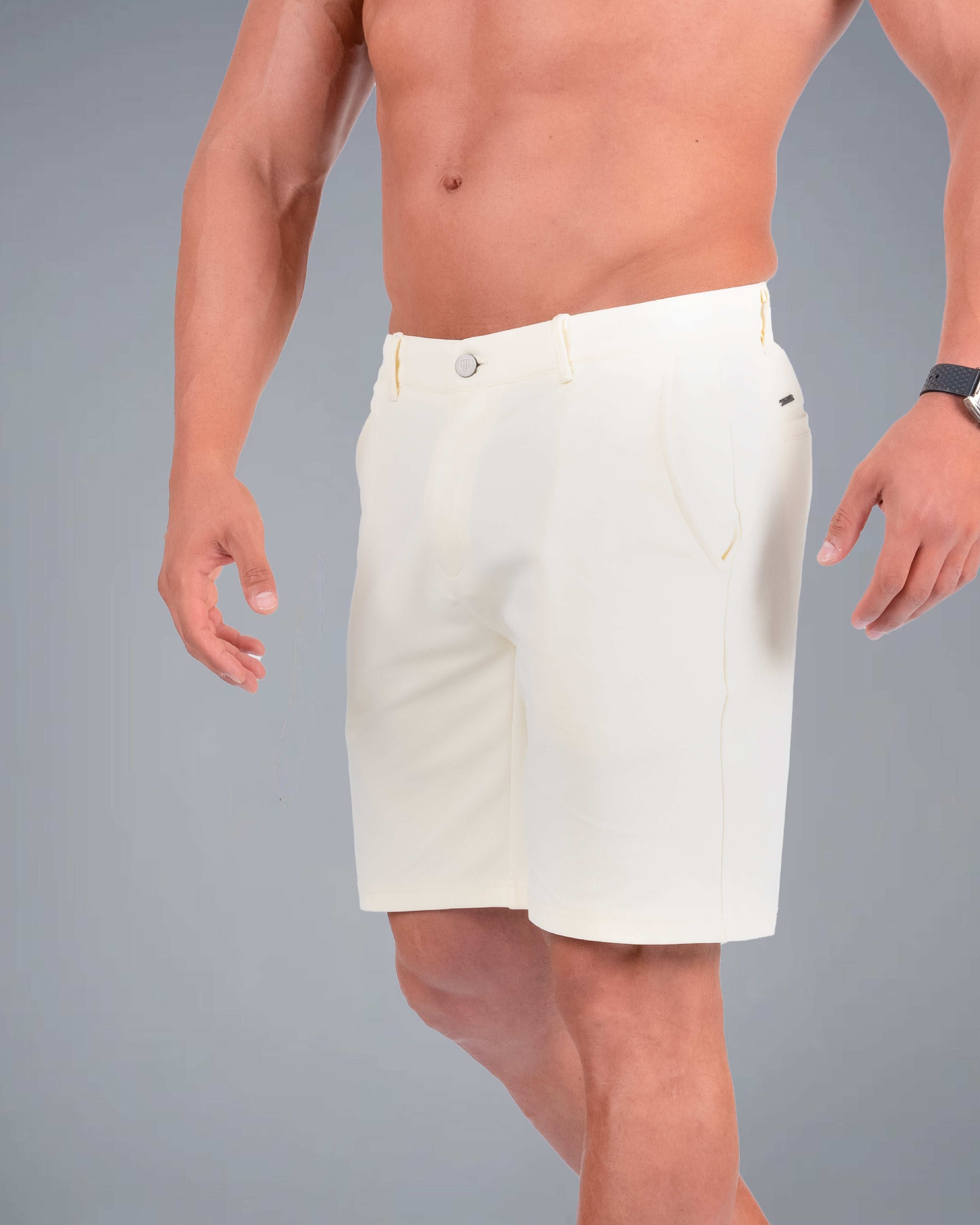 Tri-Lux Zipper Shorts - Ivory - S - TRIMODE