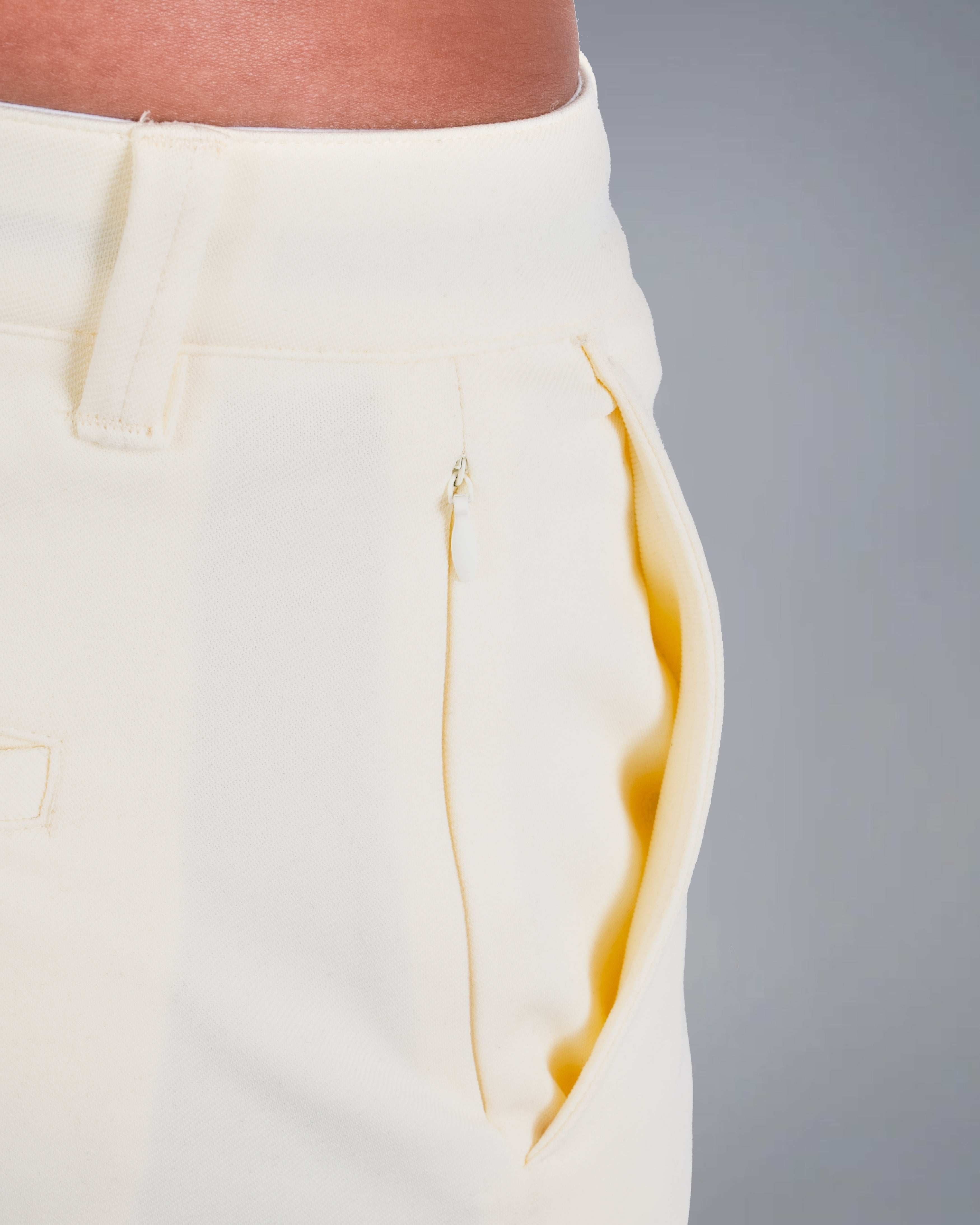 Tri-Lux Zipper Shorts - Ivory - S - TRIMODE