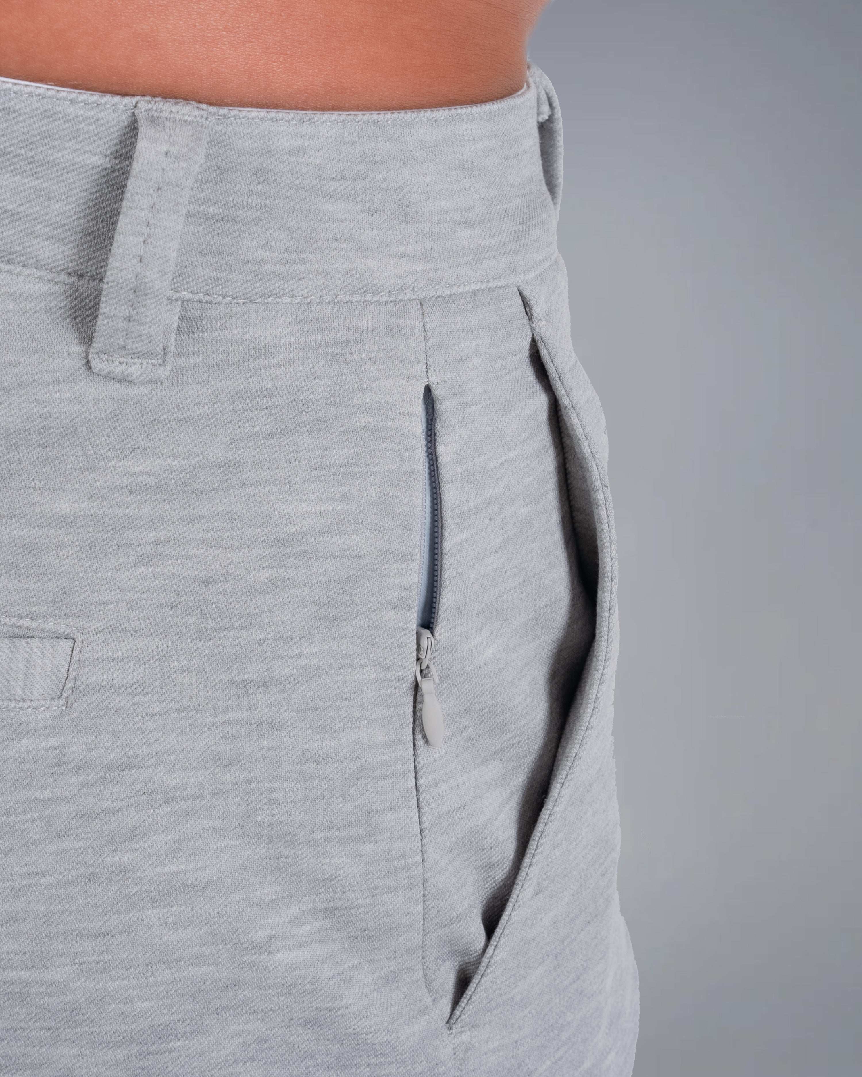 Tri-Lux Zipper Shorts - Feather Grey - S - TRIMODE