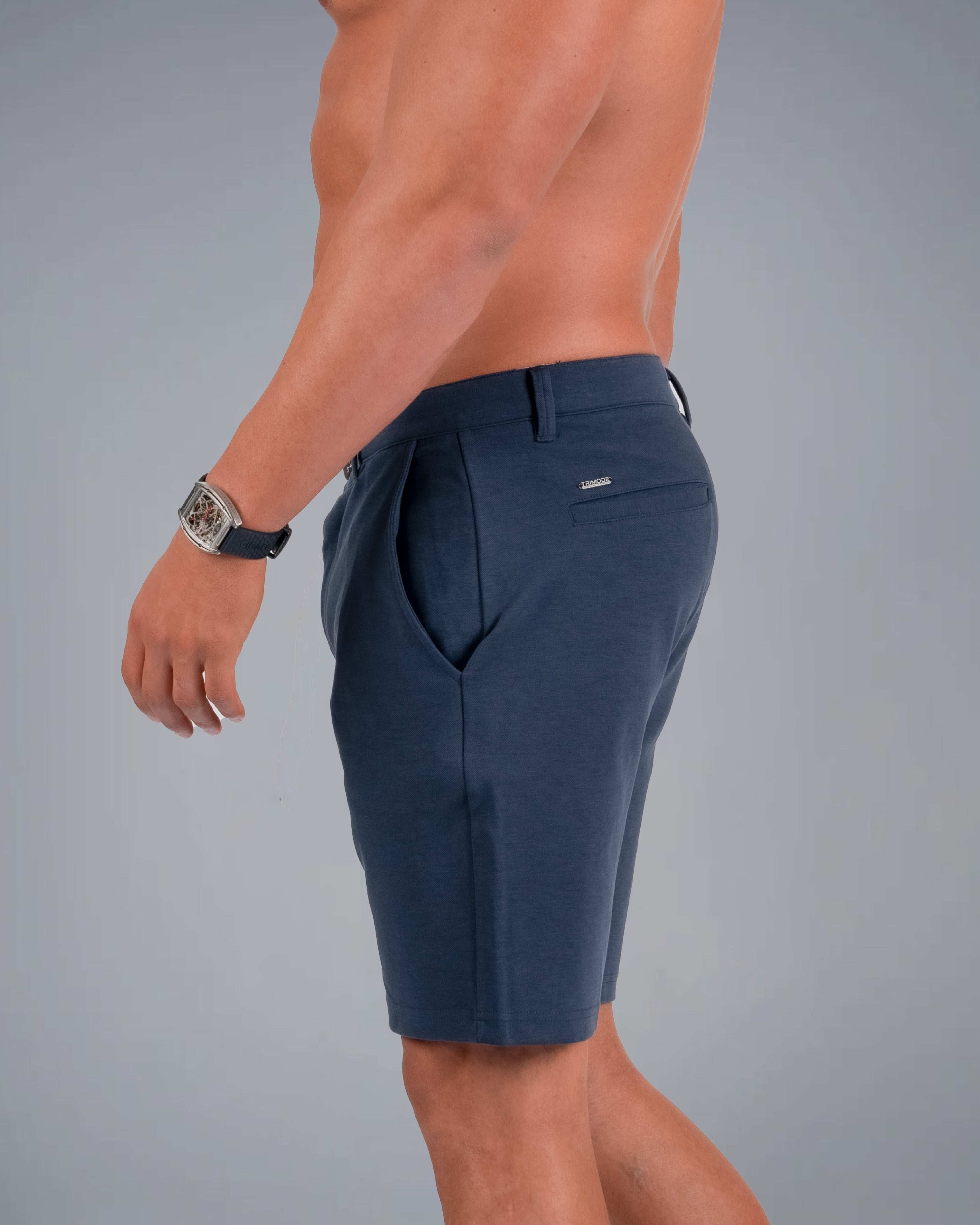 Tri-Lux Zipper Shorts - Charcoal Blue - S - TRIMODE