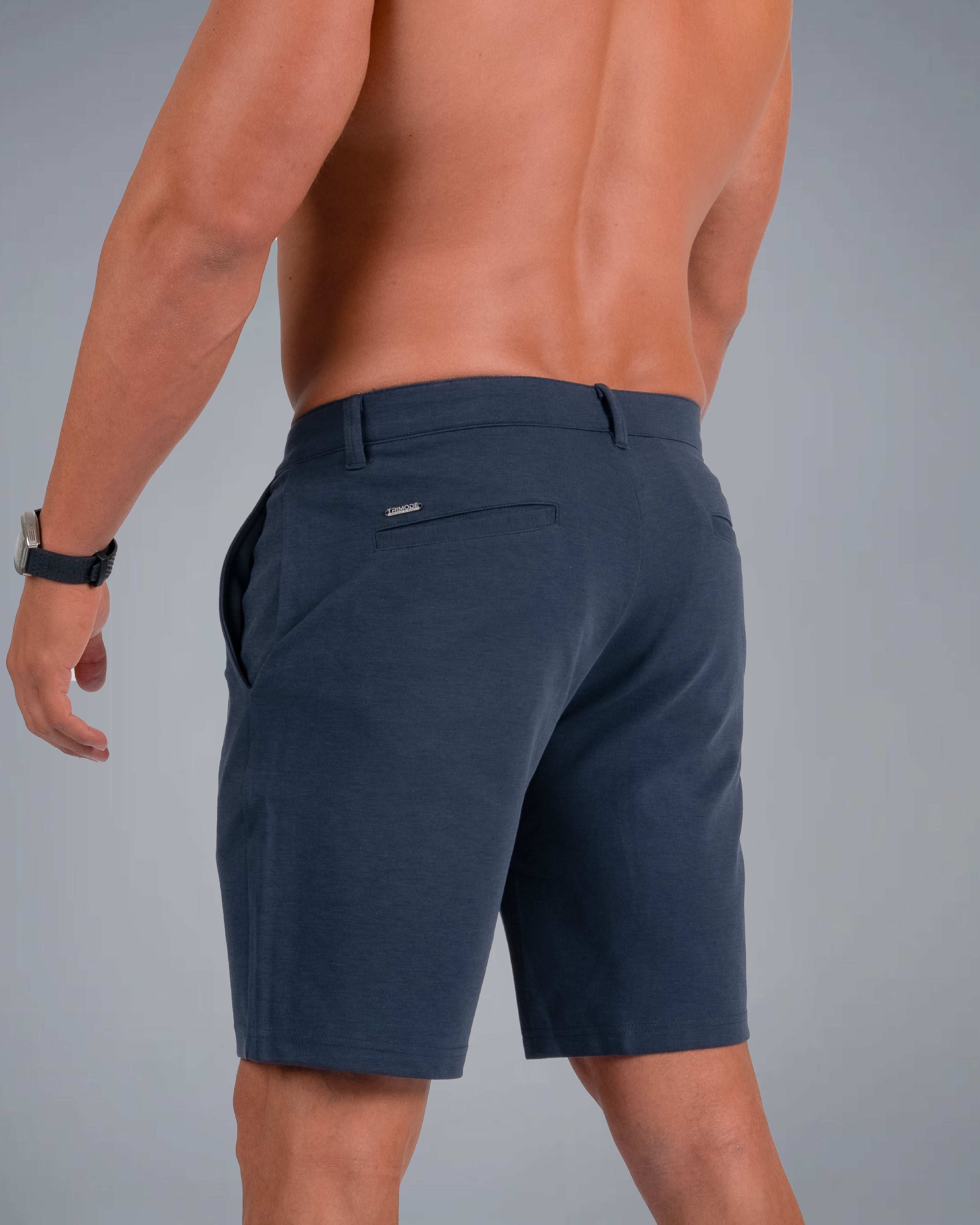 Tri-Lux Zipper Shorts - Charcoal Blue - S - TRIMODE