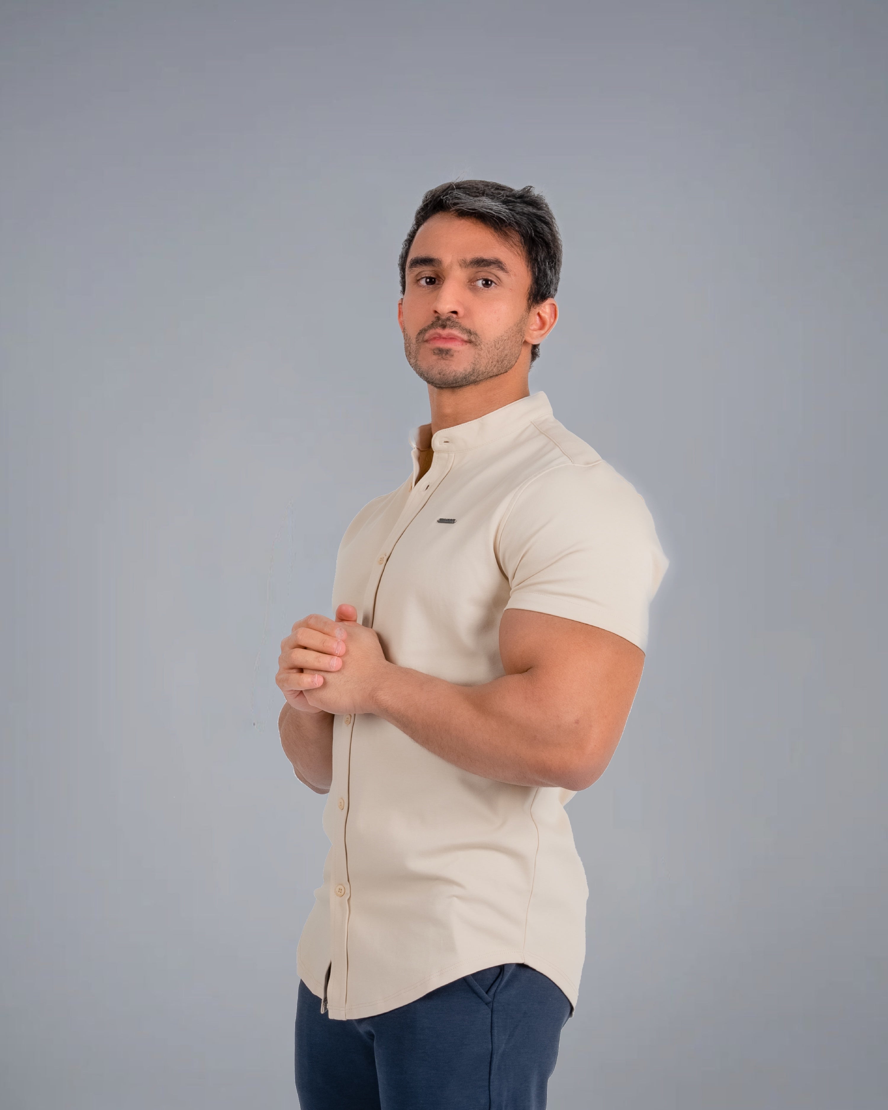 Tri-Frost Button Shirt - Ivory - S - TRIMODE