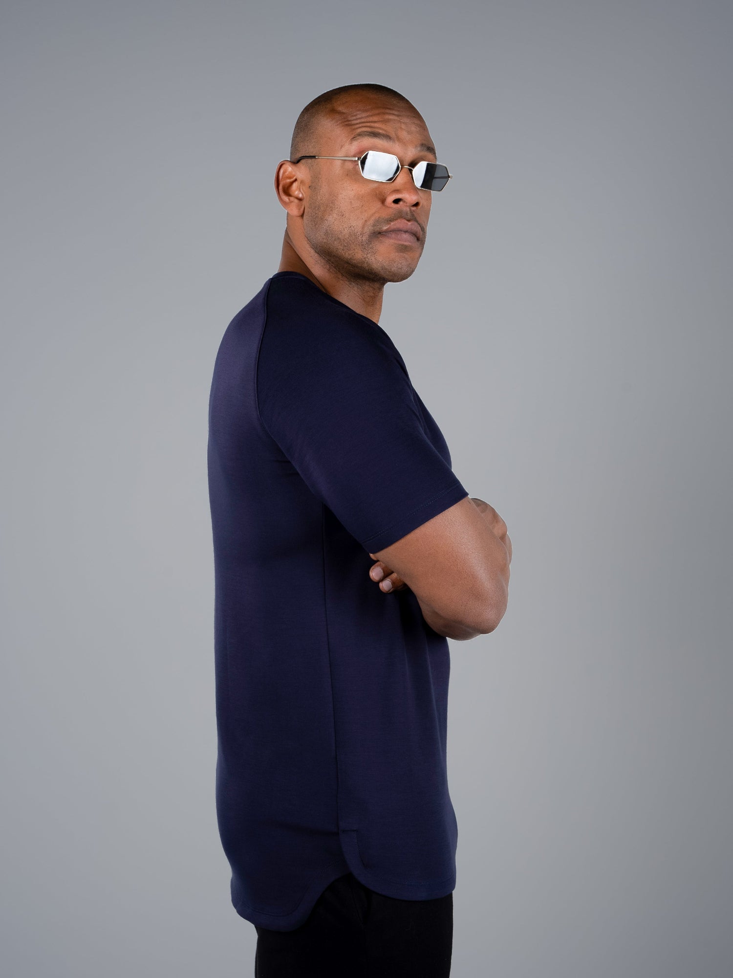 Tri-Motion Curved T-Shirt - Midnight Navy - S - TRIMODE