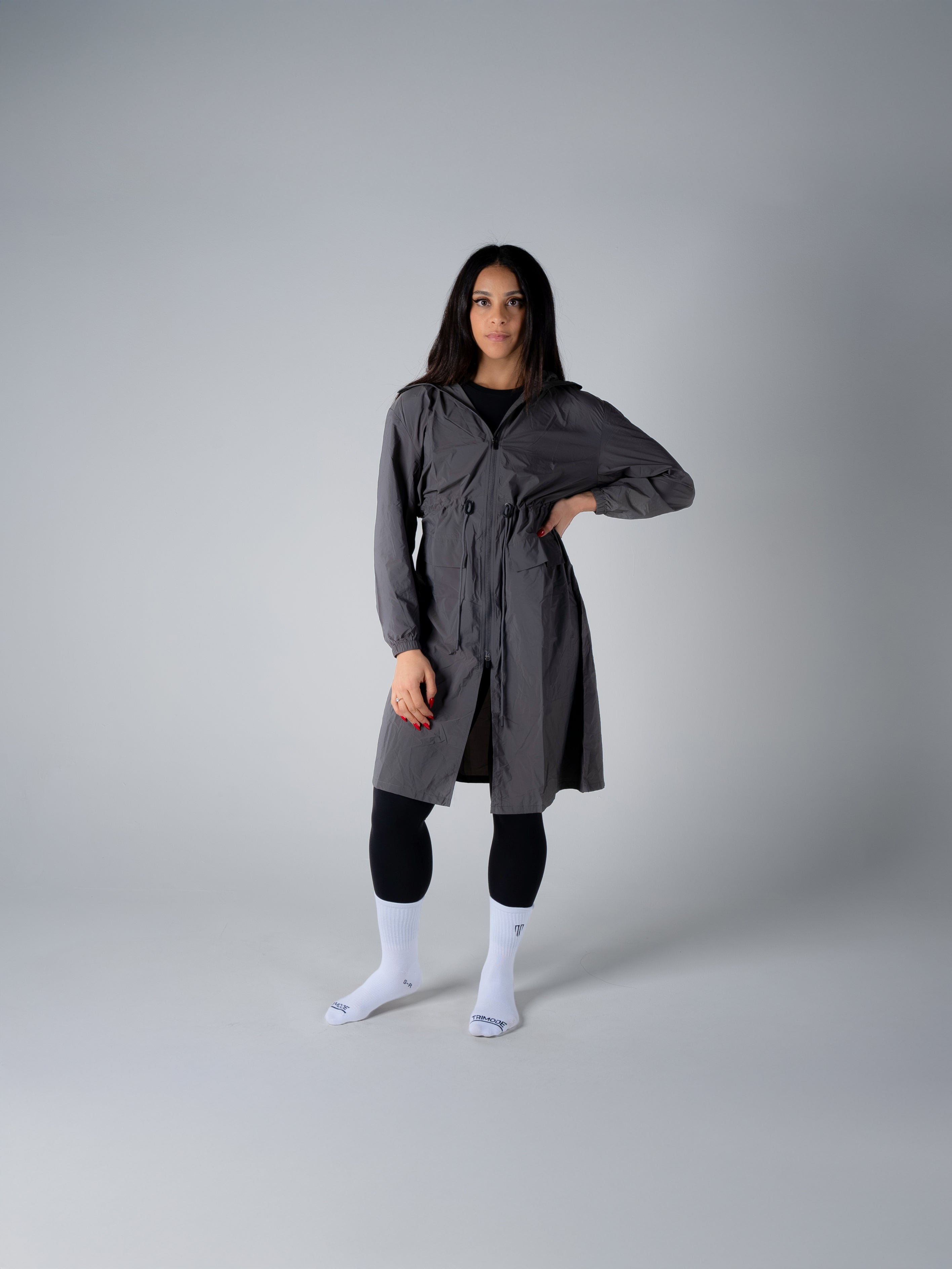 Lightweight Windproof Trench Coat with Adjustable Hood